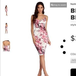 Windsor blush floral midi dress size small